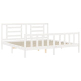 Cadre de lit sans matelas blanc 200x200 cm bois massif de pin