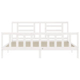 Cadre de lit sans matelas blanc 200x200 cm bois massif de pin