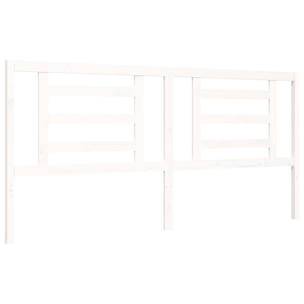 Cadre de lit sans matelas blanc 200x200 cm bois massif de pin