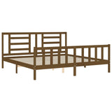 Cadre de lit sans matelas marron miel 200x200cm bois pin massif