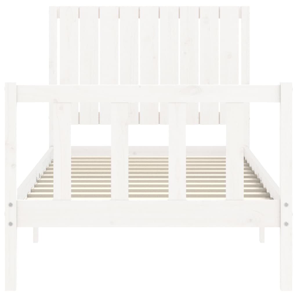 Cadre de lit sans matelas blanc bois de pin massif