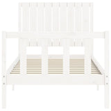 Cadre de lit sans matelas blanc bois de pin massif