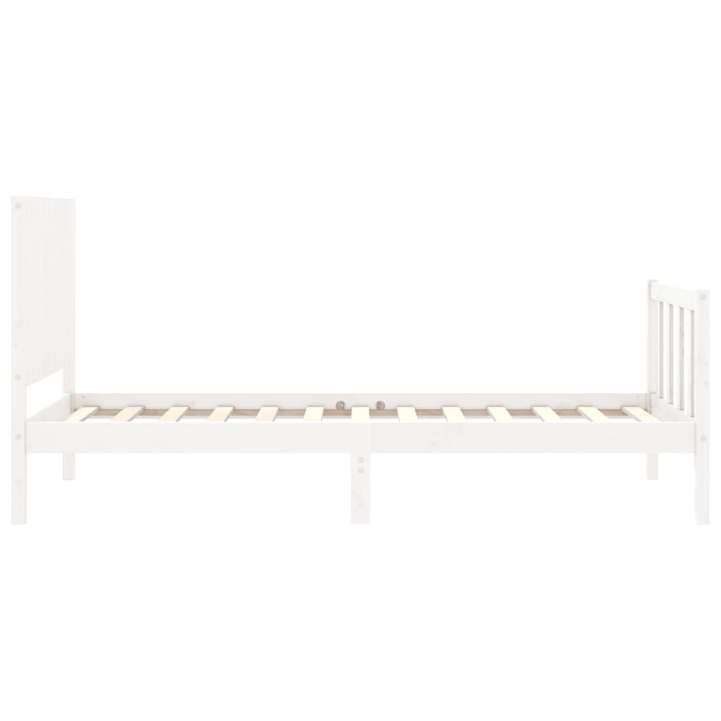 Cadre de lit sans matelas blanc bois de pin massif