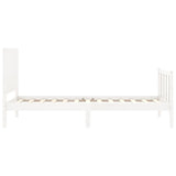 Cadre de lit sans matelas blanc bois de pin massif