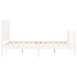 Cadre de lit sans matelas blanc bois de pin massif