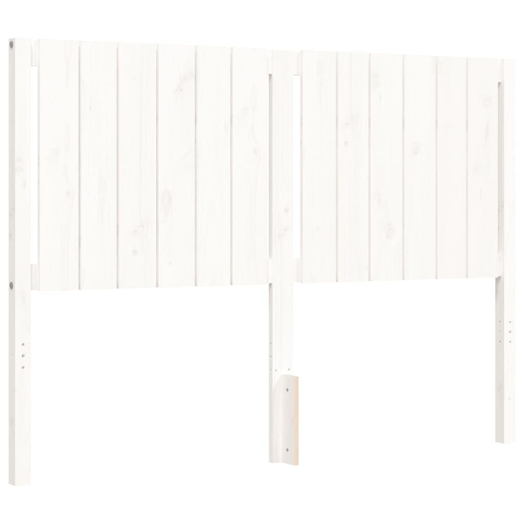 Cadre de lit sans matelas blanc bois de pin massif