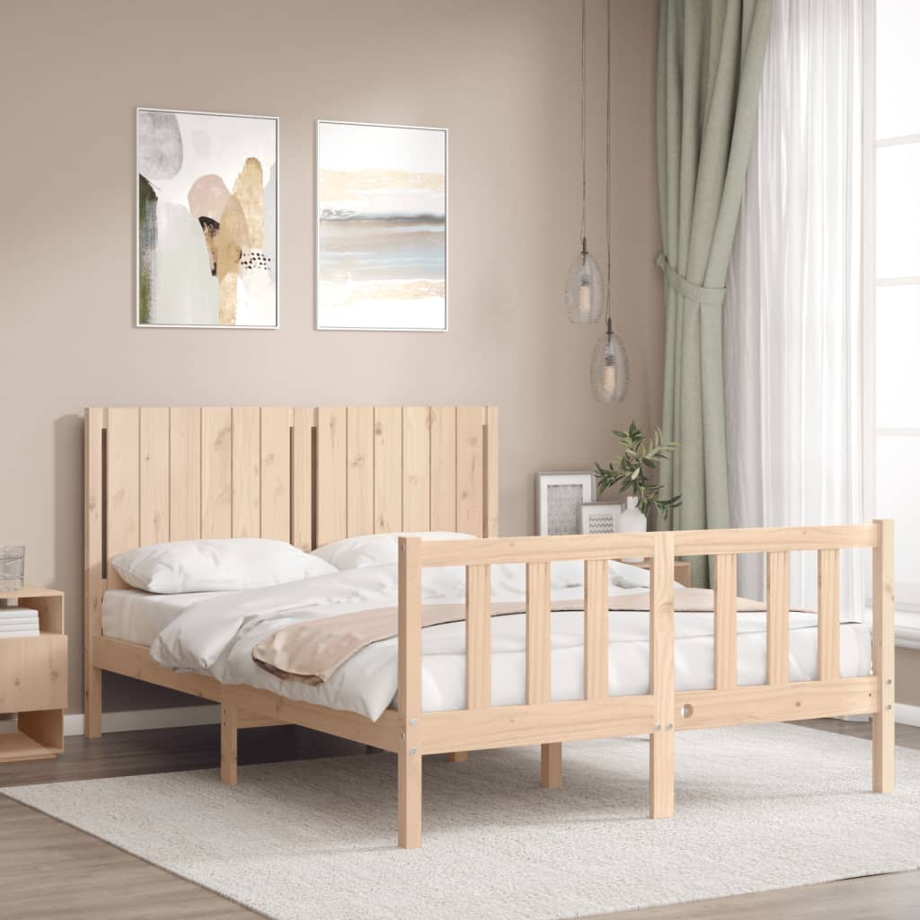 Cadre de lit sans matelas 140x190 cm bois de pin massif