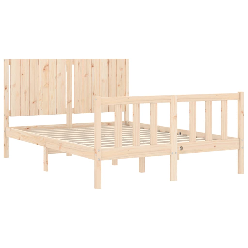 Cadre de lit sans matelas 140x190 cm bois de pin massif