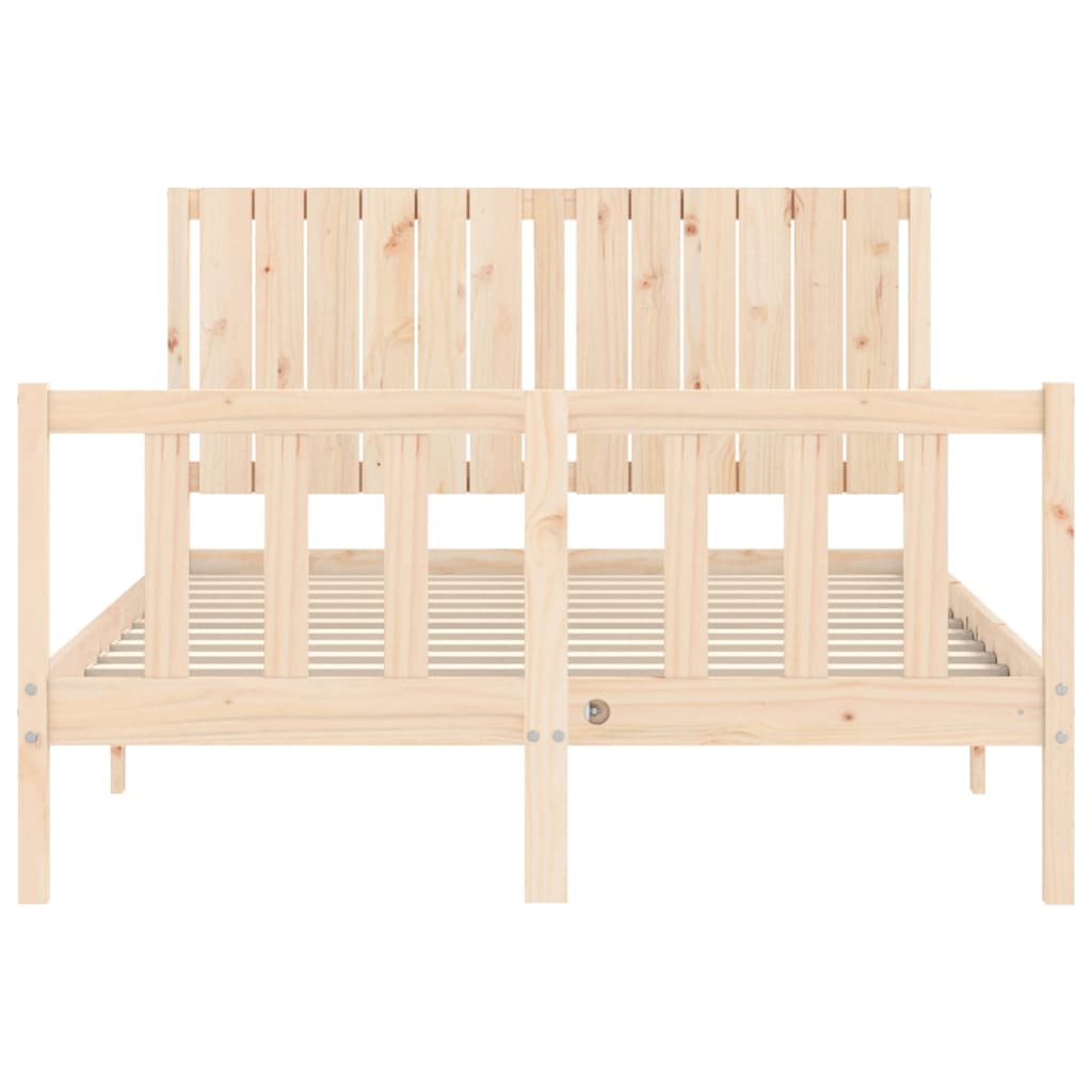 Cadre de lit sans matelas 140x190 cm bois de pin massif