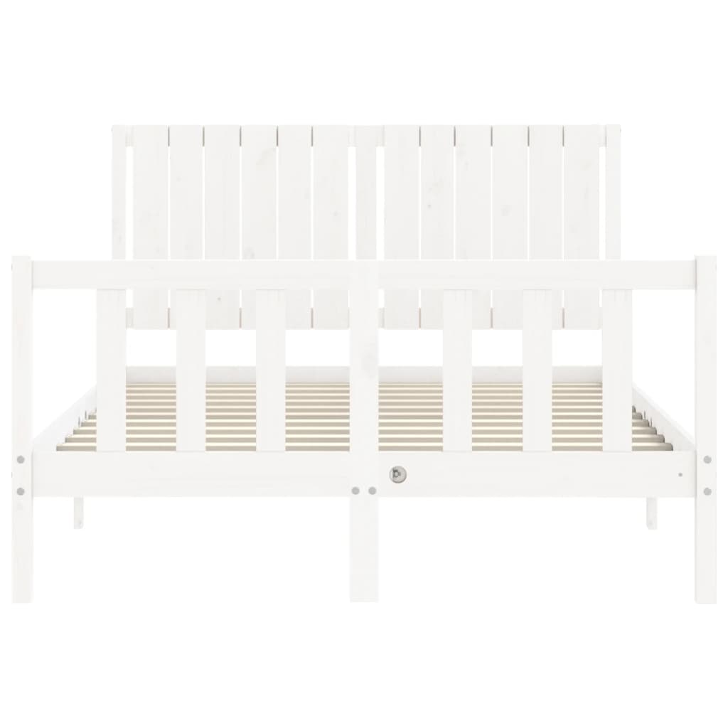 Cadre de lit sans matelas blanc 140x190 cm bois de pin massif