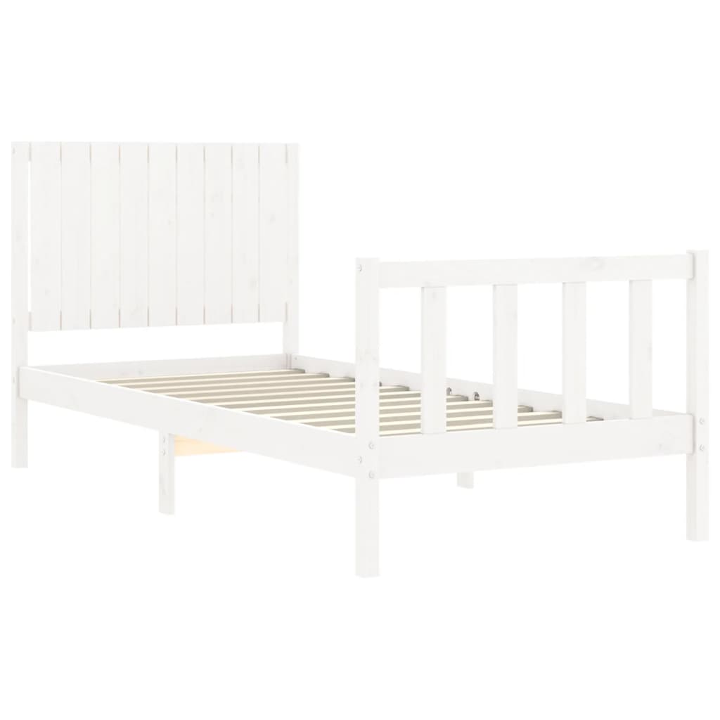 Cadre de lit sans matelas blanc 90x200 cm bois de pin massif