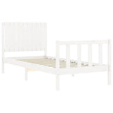 Cadre de lit sans matelas blanc 90x200 cm bois de pin massif