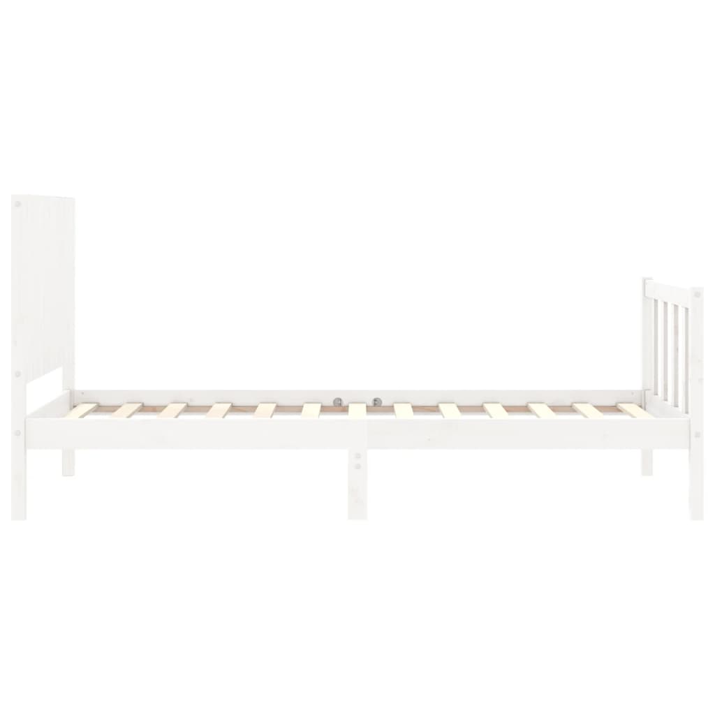 Cadre de lit sans matelas blanc 90x200 cm bois de pin massif