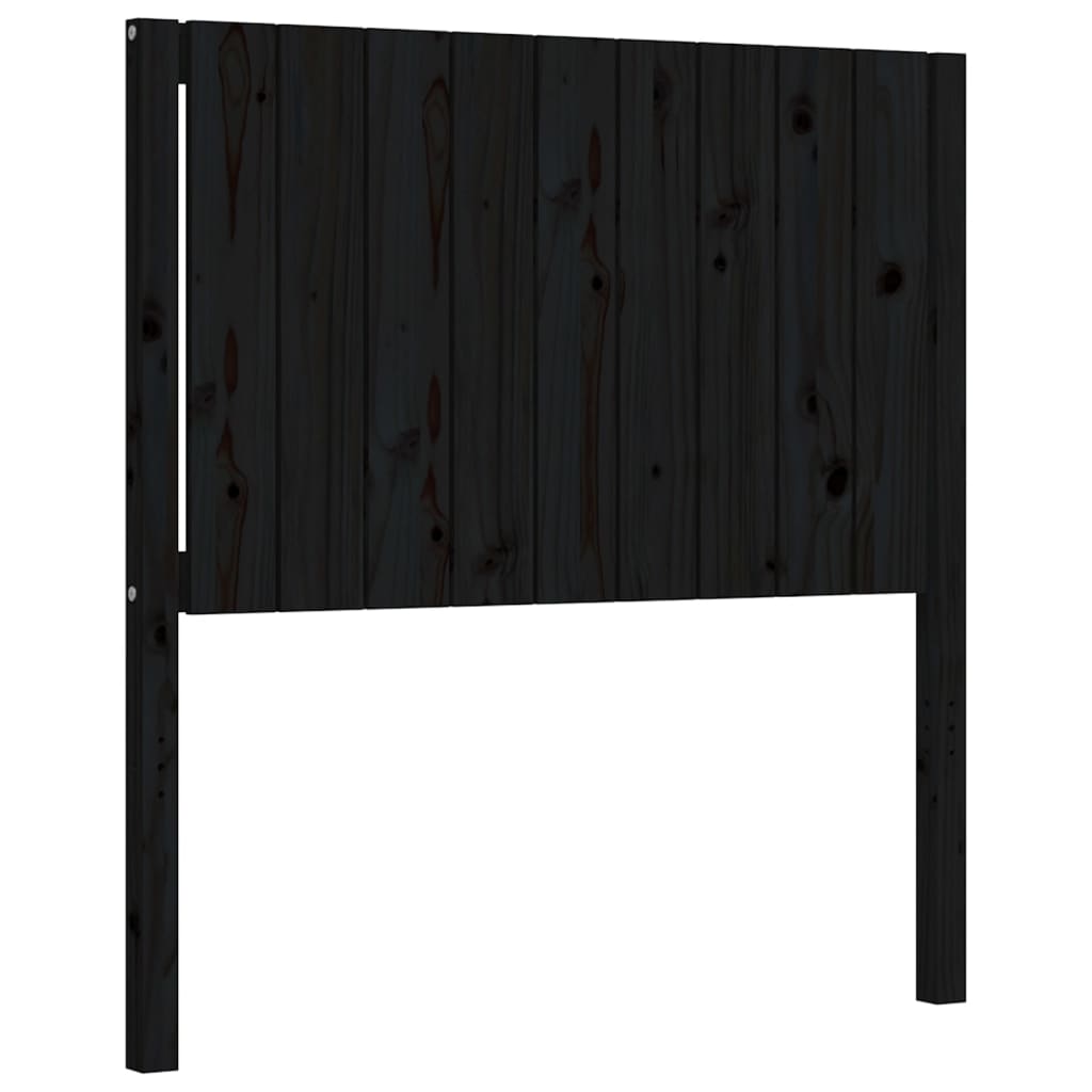 Cadre de lit sans matelas noir 90x200 cm bois de pin massif