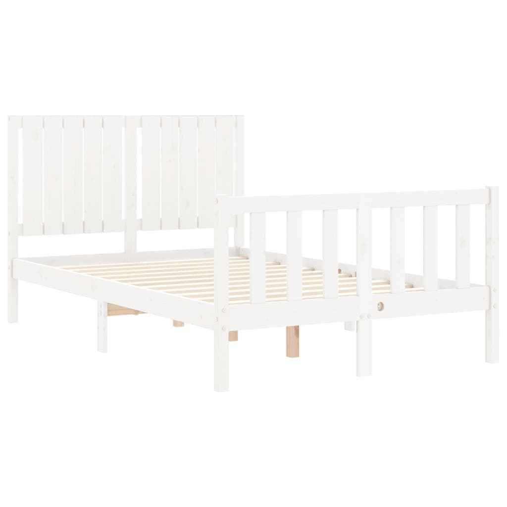 Cadre de lit sans matelas blanc 120x200 cm bois de pin massif