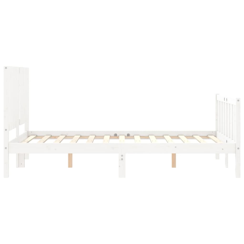 Cadre de lit sans matelas blanc 120x200 cm bois de pin massif