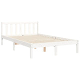 Cadre de lit sans matelas blanc 120x200 cm bois de pin massif