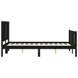 Cadre de lit sans matelas noir 120x200 cm bois de pin massif