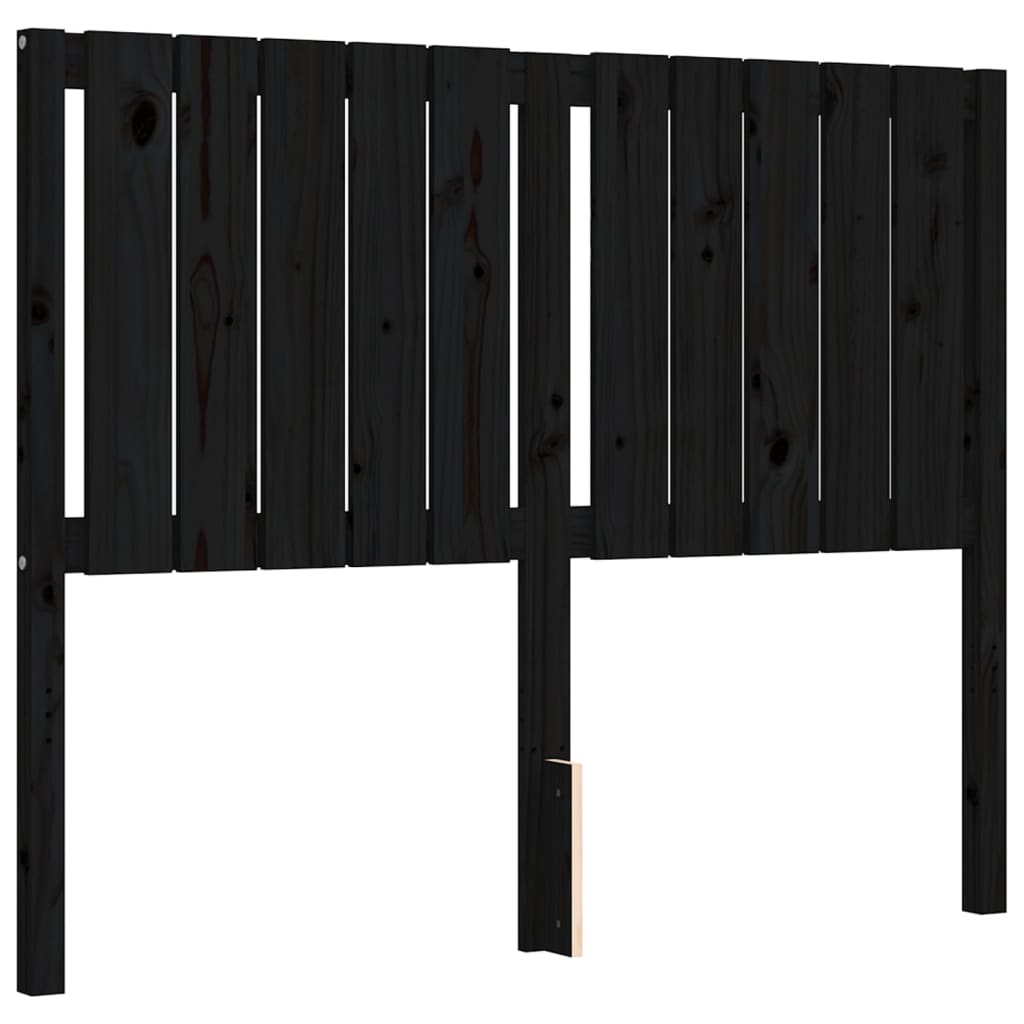 Cadre de lit sans matelas noir 120x200 cm bois de pin massif