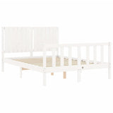 Cadre de lit sans matelas blanc 140x200 cm bois de pin massif