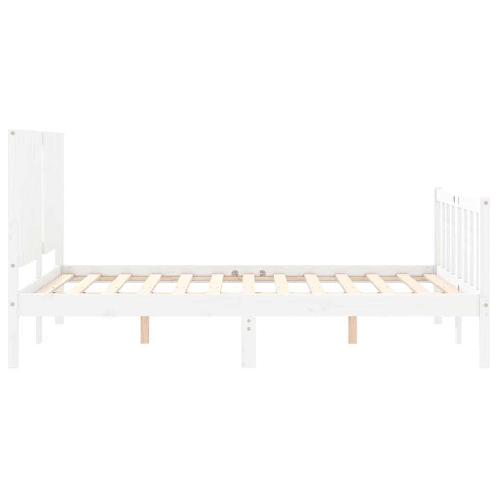 Cadre de lit sans matelas blanc 140x200 cm bois de pin massif