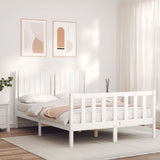 Cadre de lit sans matelas blanc 140x200 cm bois de pin massif