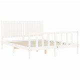 Cadre de lit sans matelas blanc bois de pin massif