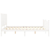 Cadre de lit sans matelas blanc bois de pin massif