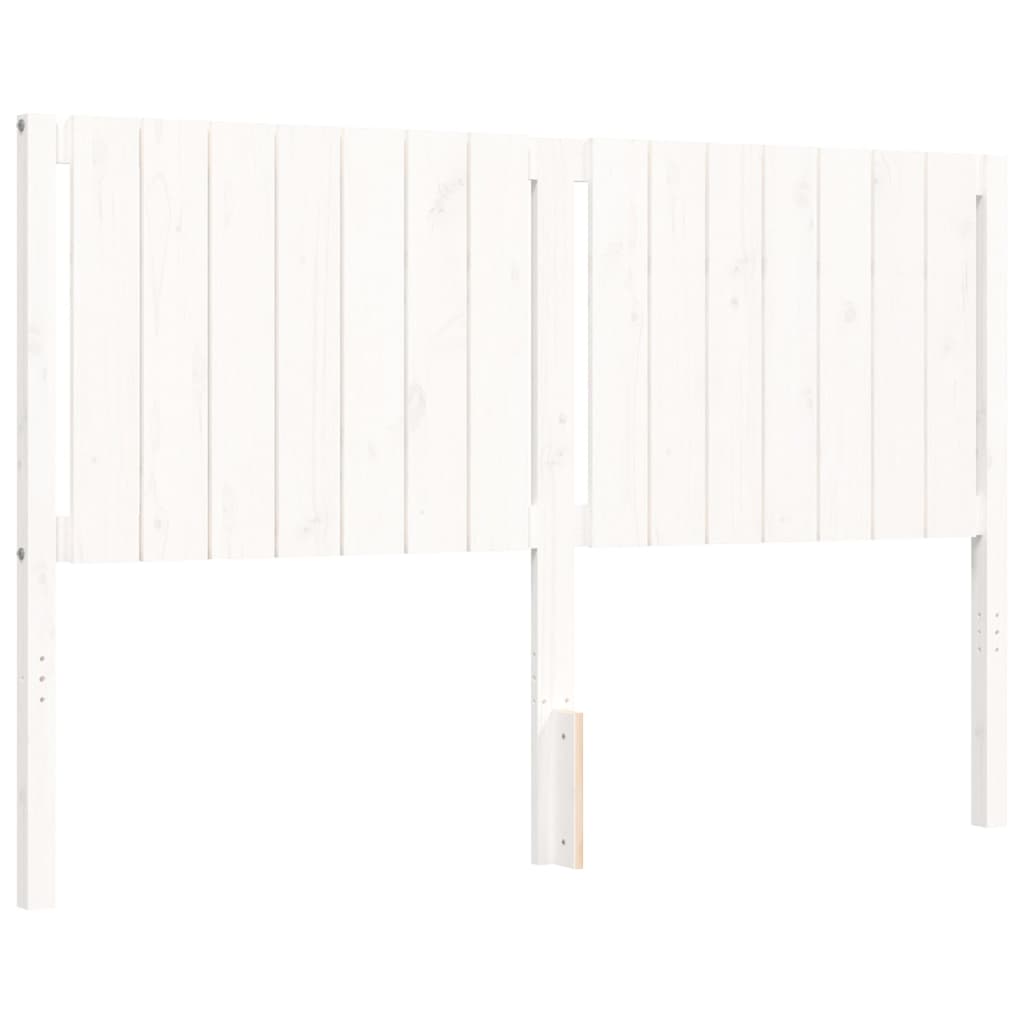 Cadre de lit sans matelas blanc bois de pin massif