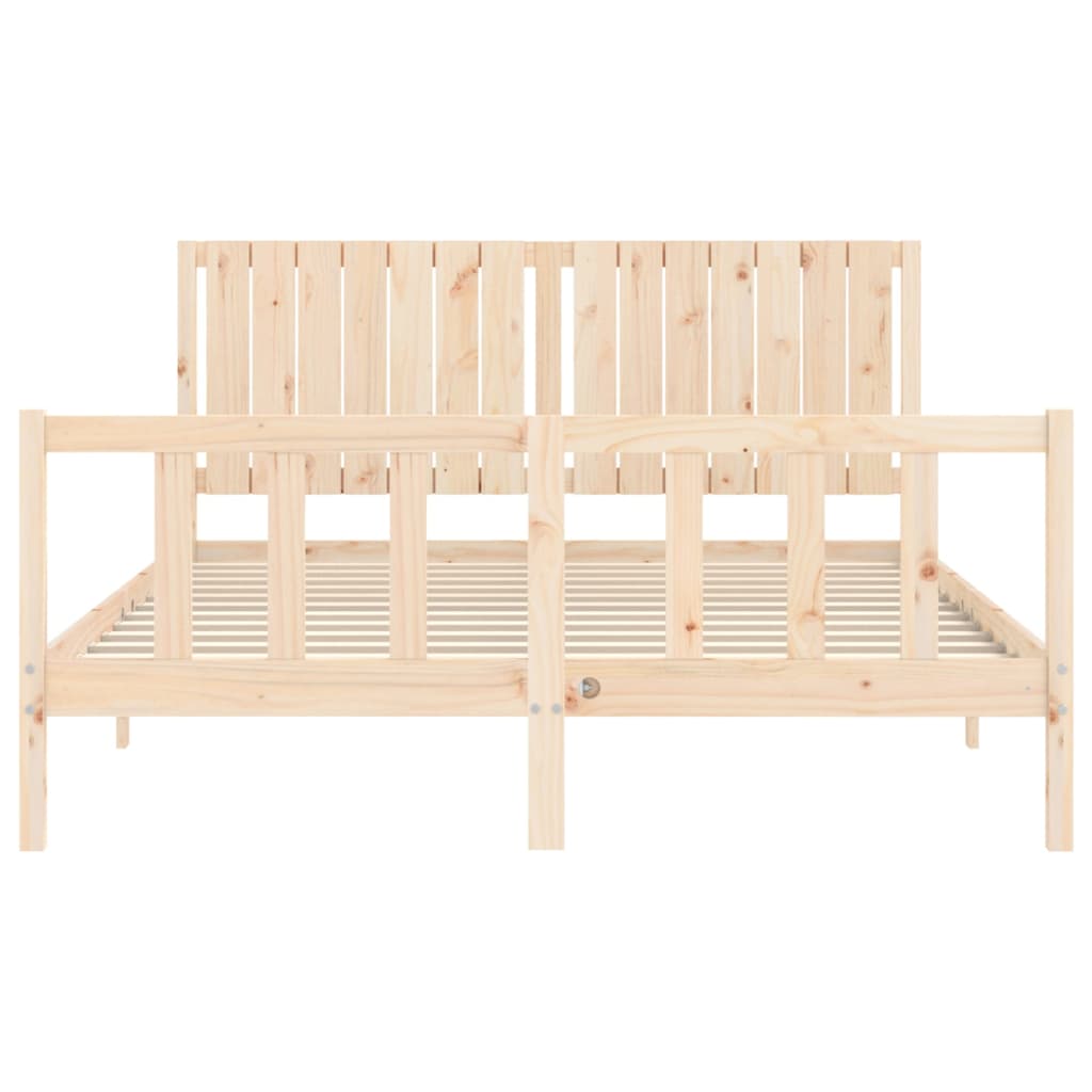 Bed frame without mattress 160x200 cm solid pine wood