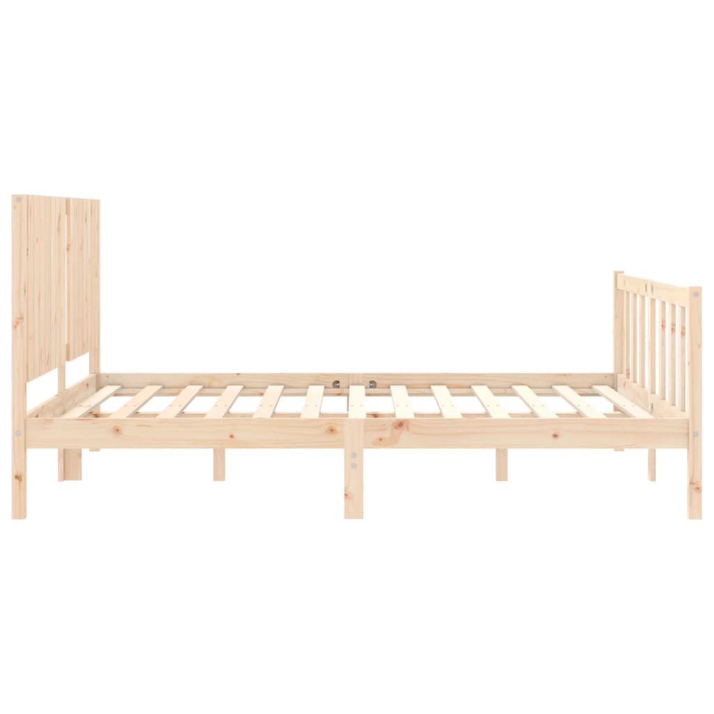 Bed frame without mattress 160x200 cm solid pine wood