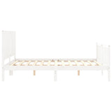 Cadre de lit sans matelas blanc 160x200 cm bois de pin massif