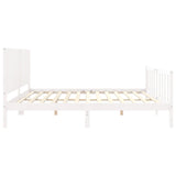 Cadre de lit sans matelas blanc 200x200 cm bois massif de pin