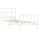 Cadre de lit sans matelas blanc bois de pin massif