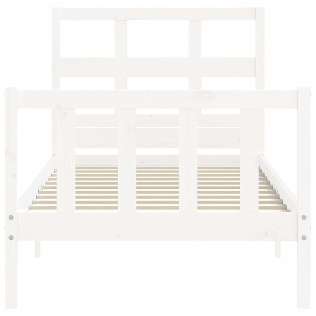 Cadre de lit sans matelas blanc bois de pin massif