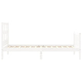 Cadre de lit sans matelas blanc bois de pin massif