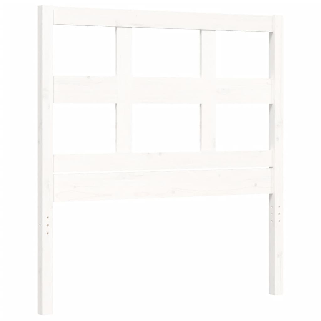 Cadre de lit sans matelas blanc bois de pin massif