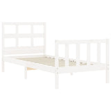 Bed frame without mattress white solid pine wood