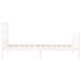 Bed frame without mattress white solid pine wood