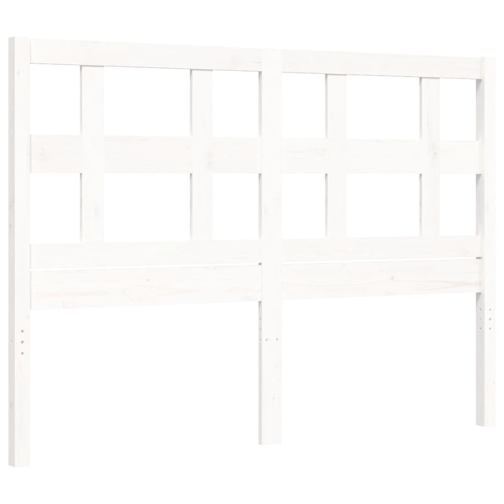 Bed frame without mattress white solid pine wood