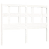 Bed frame without white mattress 140x190 cm solid pine wood