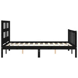 Cadre de lit sans matelas noir 140x190 cm bois de pin massif