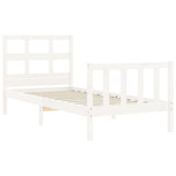 Cadre de lit sans matelas blanc 90x200 cm bois de pin massif