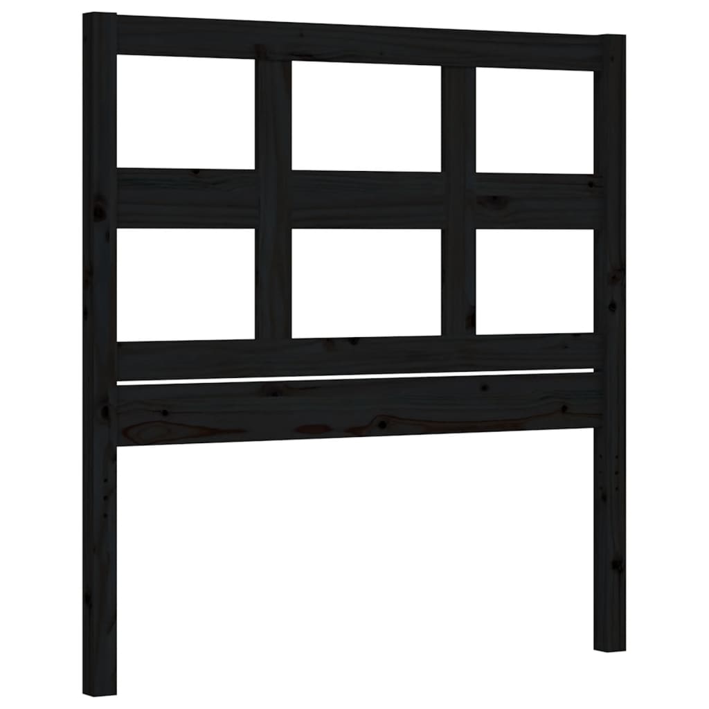 Cadre de lit sans matelas noir 90x200 cm bois de pin massif