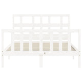 Cadre de lit sans matelas blanc 120x200 cm bois de pin massif