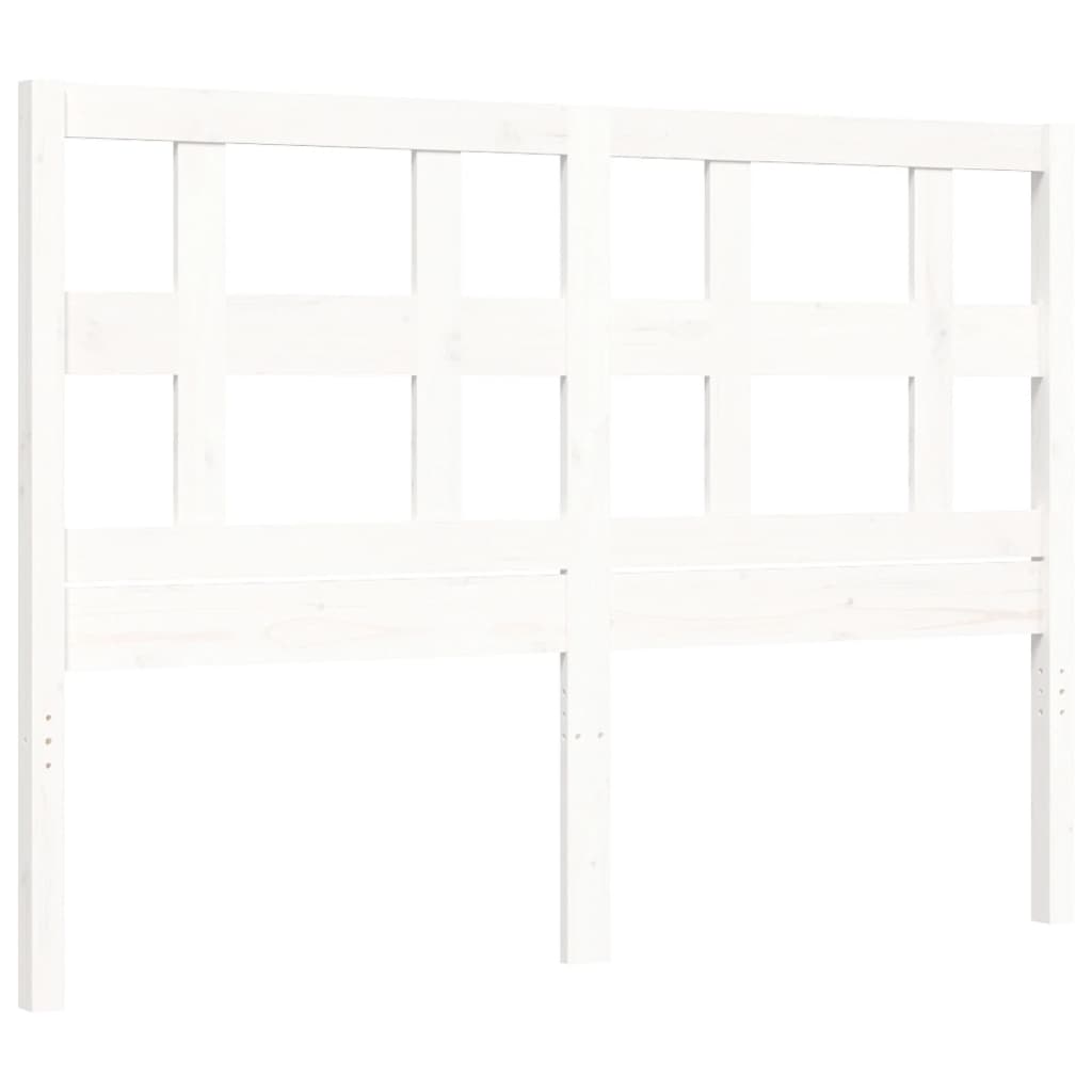 Cadre de lit sans matelas blanc 120x200 cm bois de pin massif