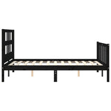 Cadre de lit sans matelas noir 120x200 cm bois de pin massif