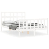 Cadre de lit sans matelas blanc 140x200 cm bois de pin massif