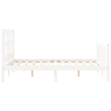 Cadre de lit sans matelas blanc 140x200 cm bois de pin massif