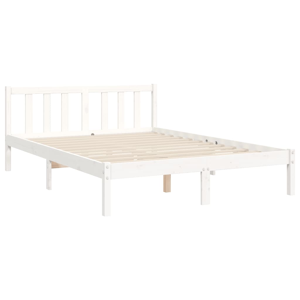 Cadre de lit sans matelas blanc 140x200 cm bois de pin massif